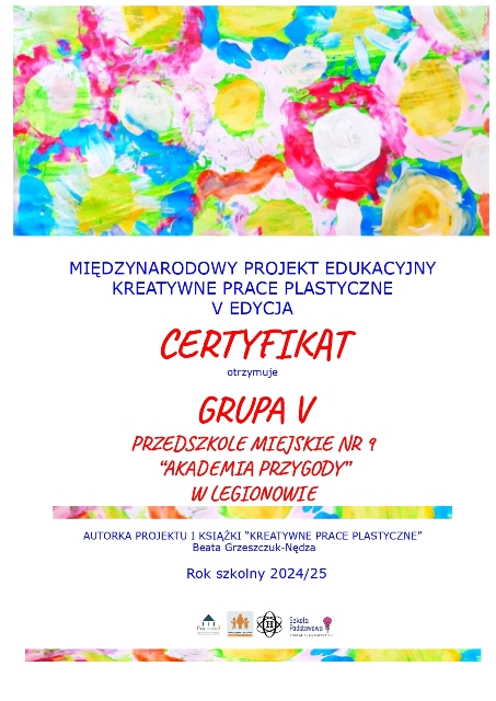 Więcej o: Międzynarodowy Projekt Edukacyjny "Kreatywne Prace Plastyczne"