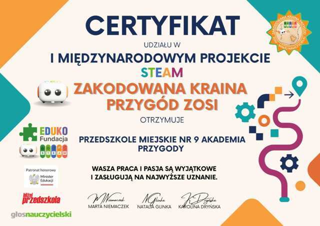 Więcej o: Międzynarodowy Projekt STEAM "Zakodowana Kraina Przygód Zosi" Więcej o: Międzynarodowy Projekt STEAM "Zakodowana Kraina Przygód Zosi"