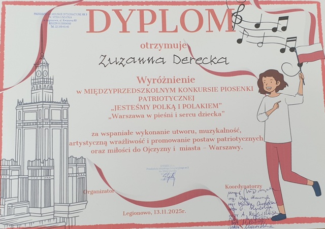 Więcej o: Międzyprzedszkolny Konkurs Piosenki Patriotycznej "Jesteśmy Polką i Polakiem "